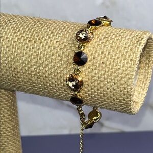 Gold and Brown Crystal Bracelet